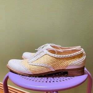 Stuart Weitzman White Wingtip Oxfords
